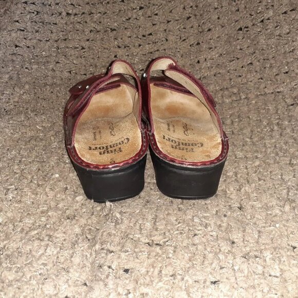 FINN COMFORT-Red Patent Leather Rhinestone Slides-Sz 5D-7 US-Excellent - Picture 5 of 7